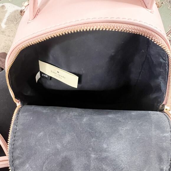 Kate Spade | Watson Lane Merry Pink Silk Velvet Leather Crossbody Mini Backpack - Picture 12 of 15